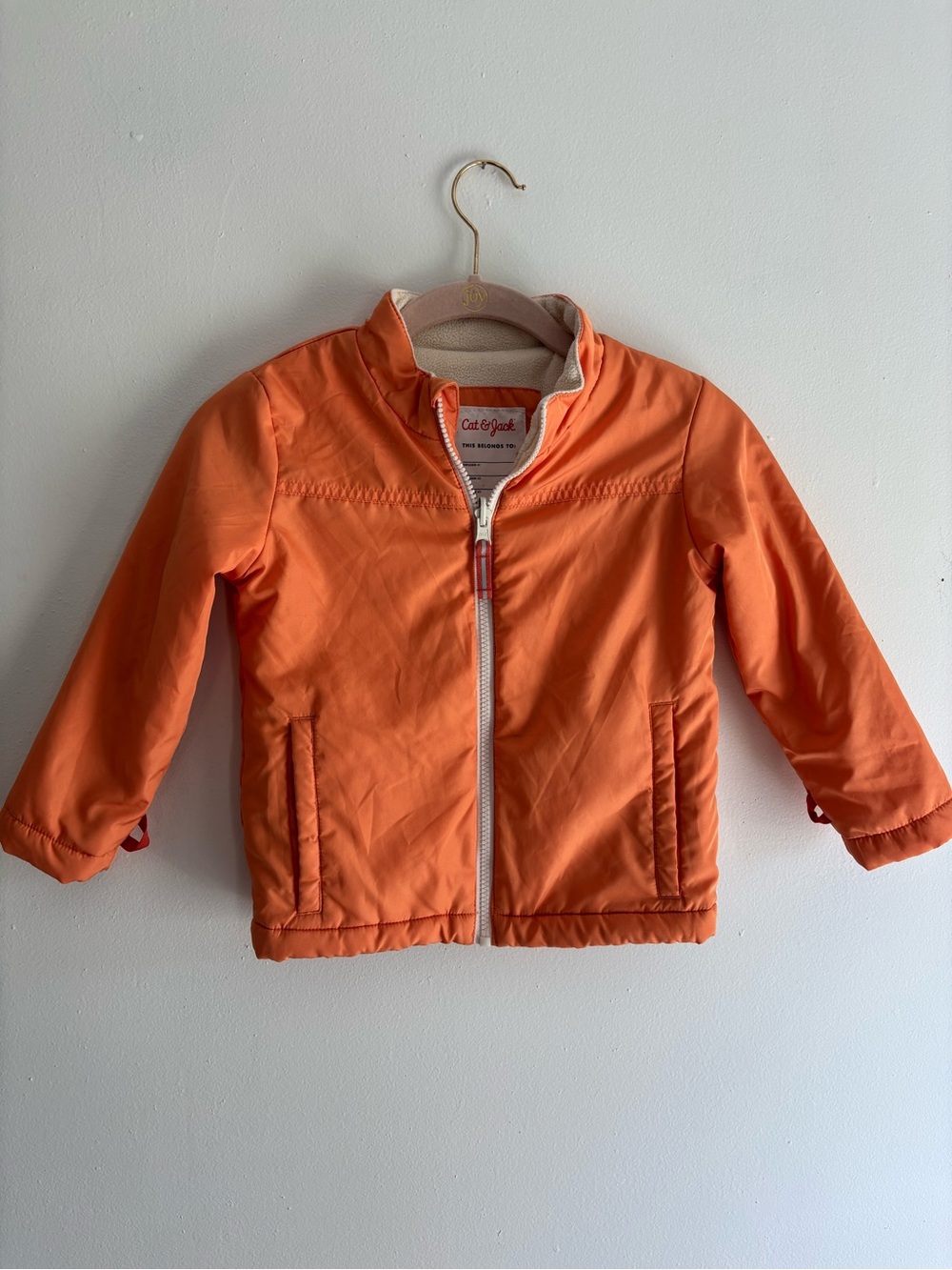 Cat & Jack Bright Orange Lightweight Puffer Jacket